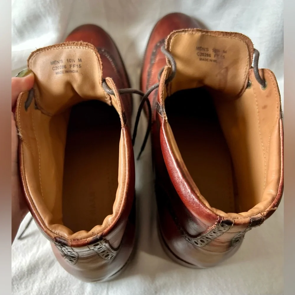 Cole Haan Men's 10.5 Williams Wingtip Chukka Boots Brown Leather Dress Shoes